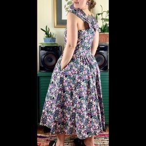 80s Vintage Joni Blair Floral Tea Dress - 11